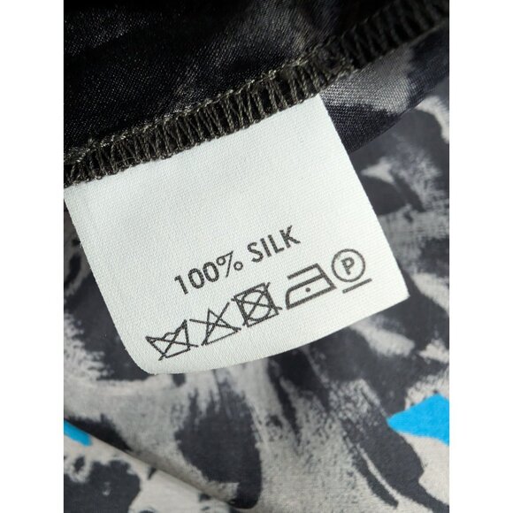 Dries Van Noten Silk Babydoll Slip Dress Sz 36 US 4/6 Blue Black Luxury - Picture 16 of 16